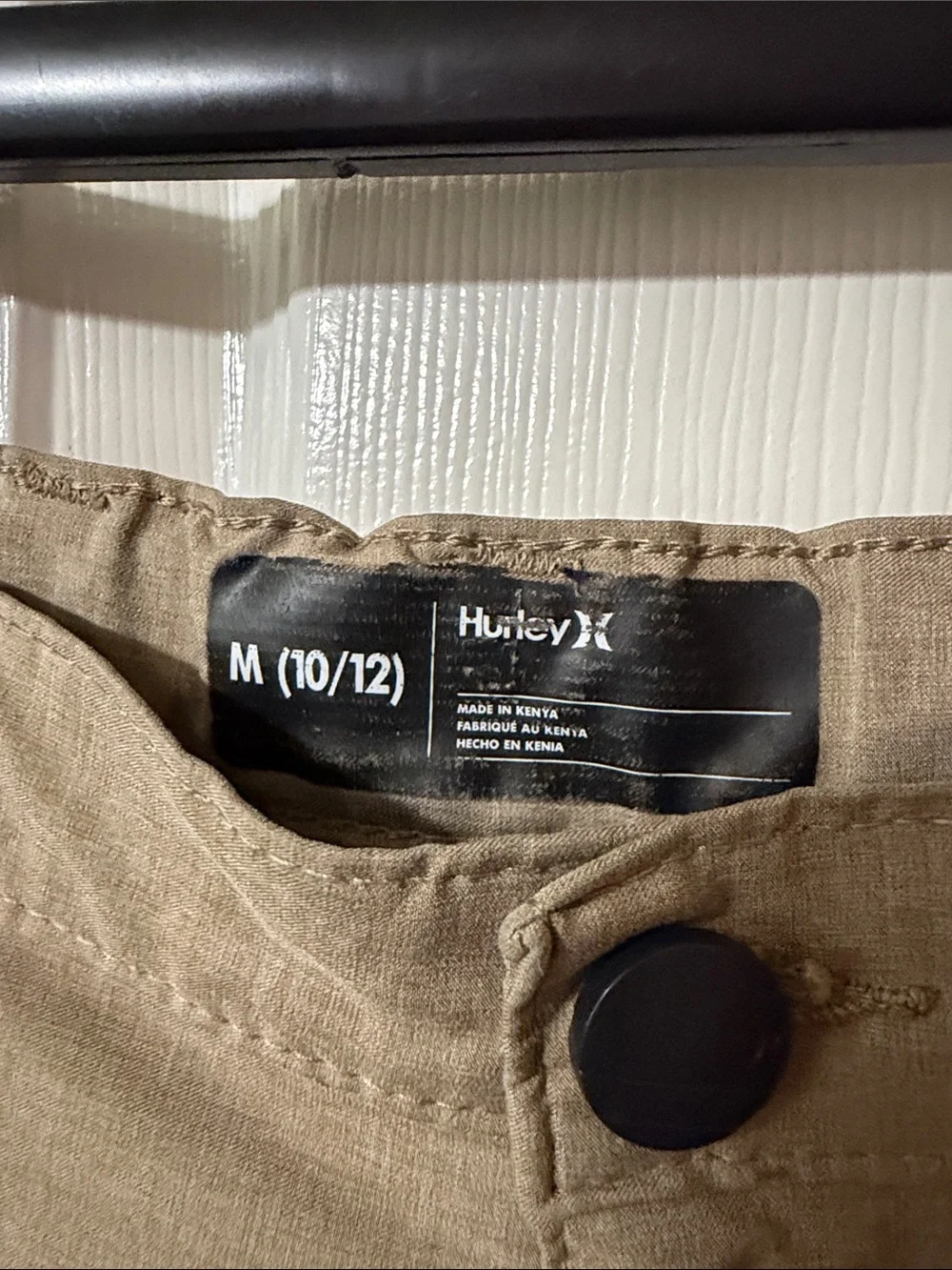 Hurley Boys Size M (10/12) Tan Chino Shorts Adjustable Waist